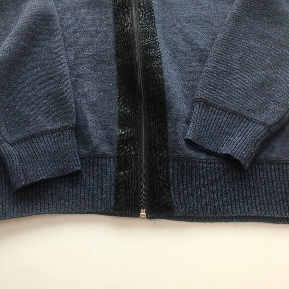 LEONARDO GAVINO Full zipper blue sweater - Picture 3 of 10